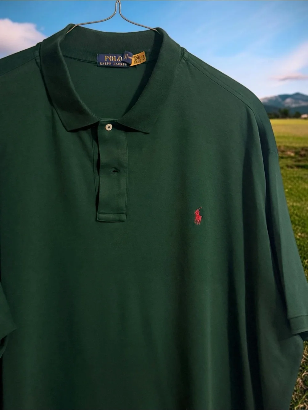 Polo Ralph Lauren Big & Tall 2XB Dark Green Polo Shirt Red Pony Cotton Classic